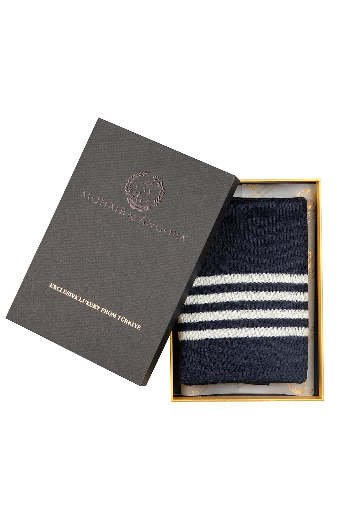 Navy Scarf Navy-Ecru