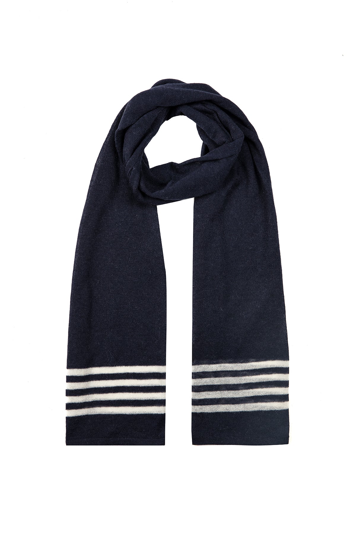 Navy Scarf Navy-Ecru