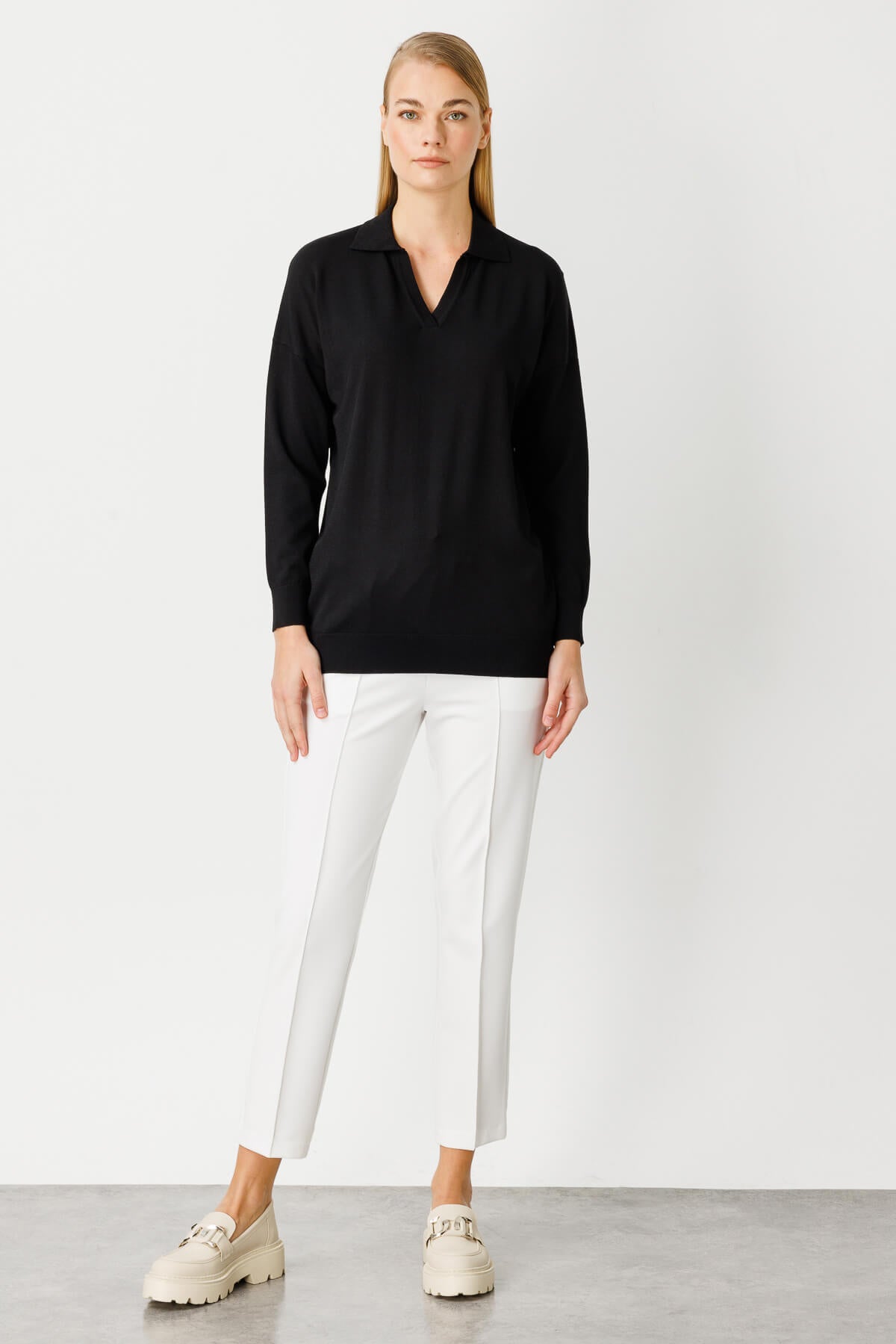 POLO BLOUSE ZWART