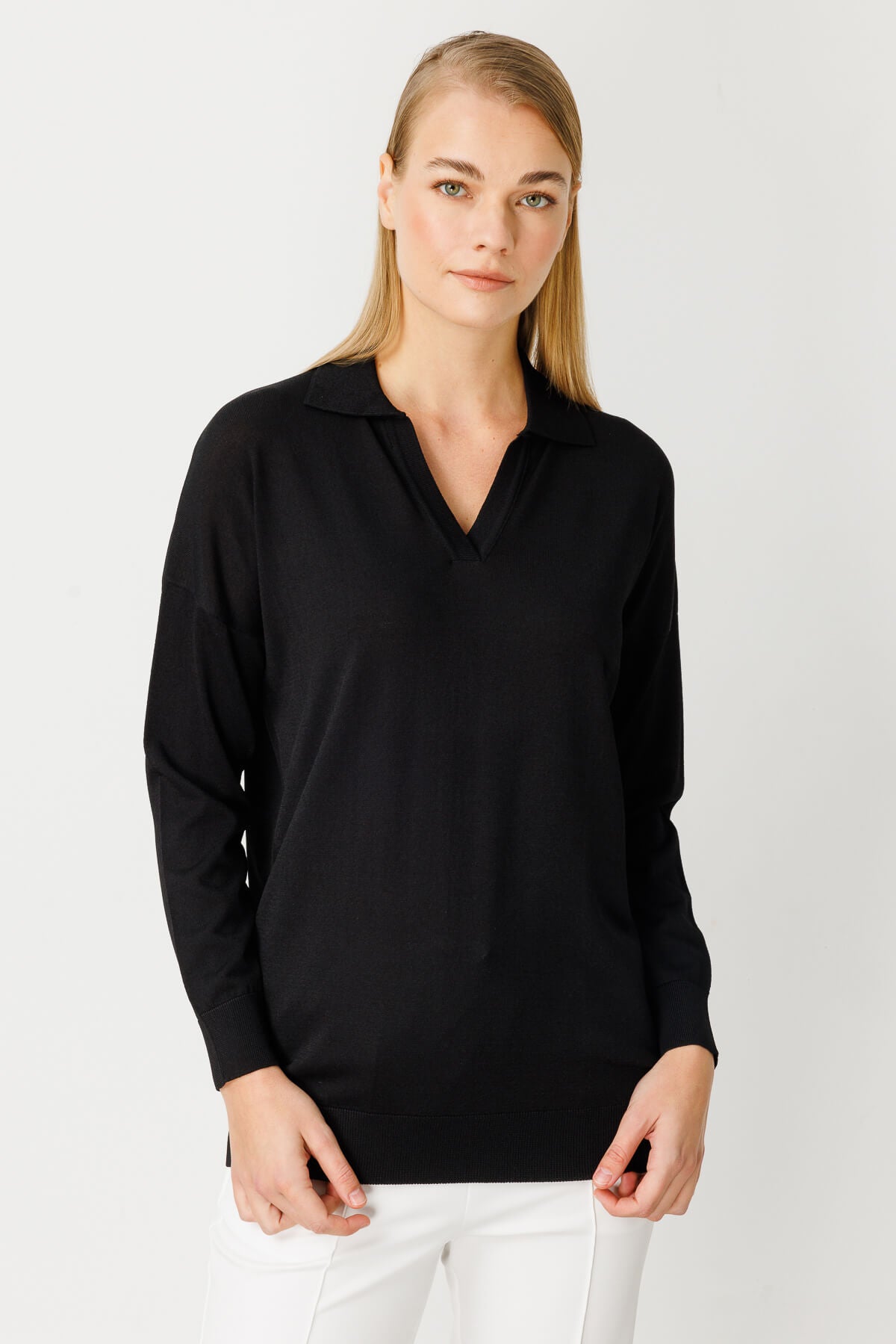 POLO BLOUSE ZWART