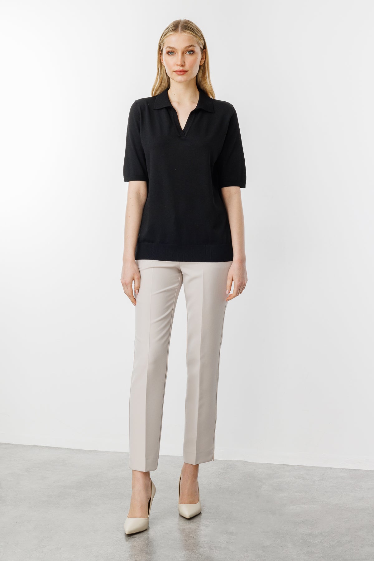 POLO BLOUSE ZWART