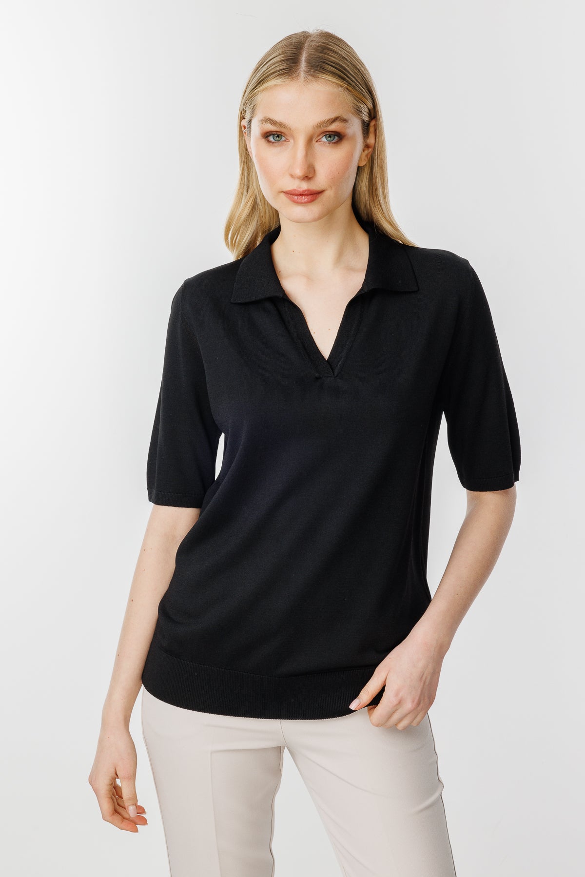 POLO BLOUSE ZWART