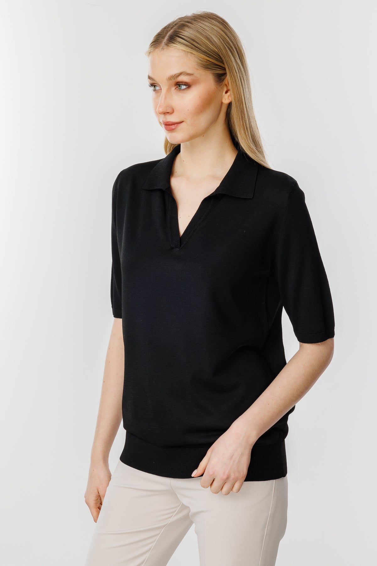 POLO BLOUSE ZWART