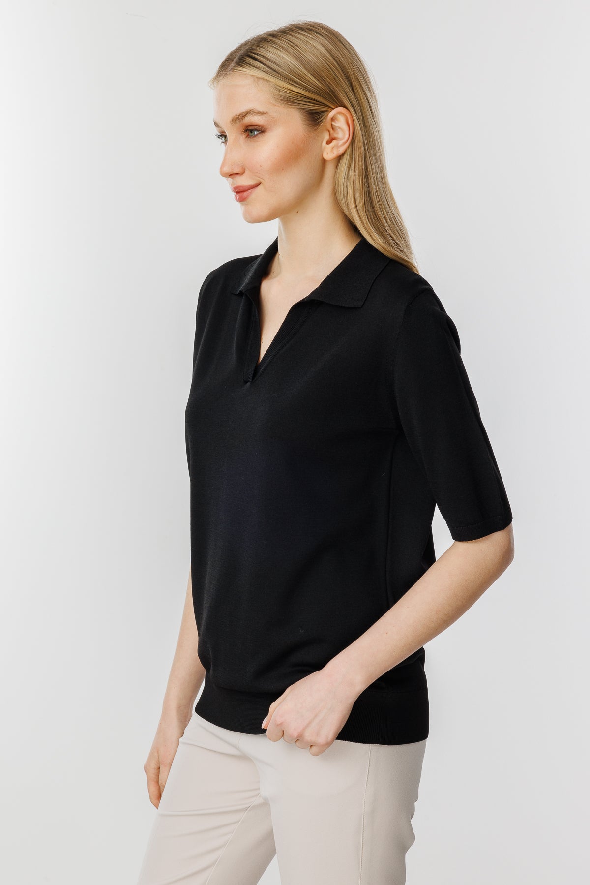 POLO BLOUSE ZWART
