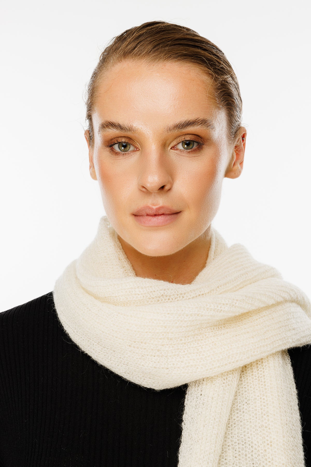 HATTUSA SJAAL ECRU-BASIC KNIT