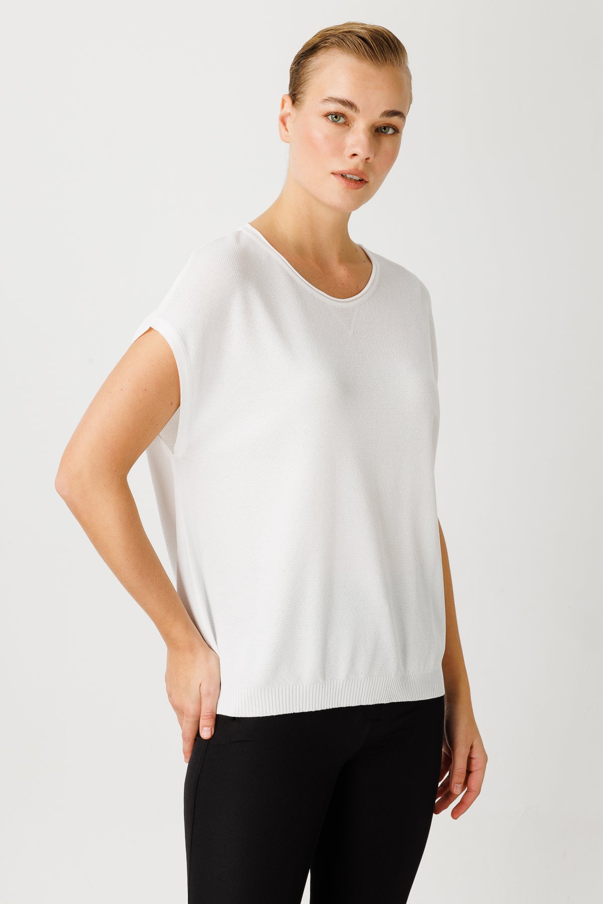 BASIC DIAMANT BLOUSE ECRU