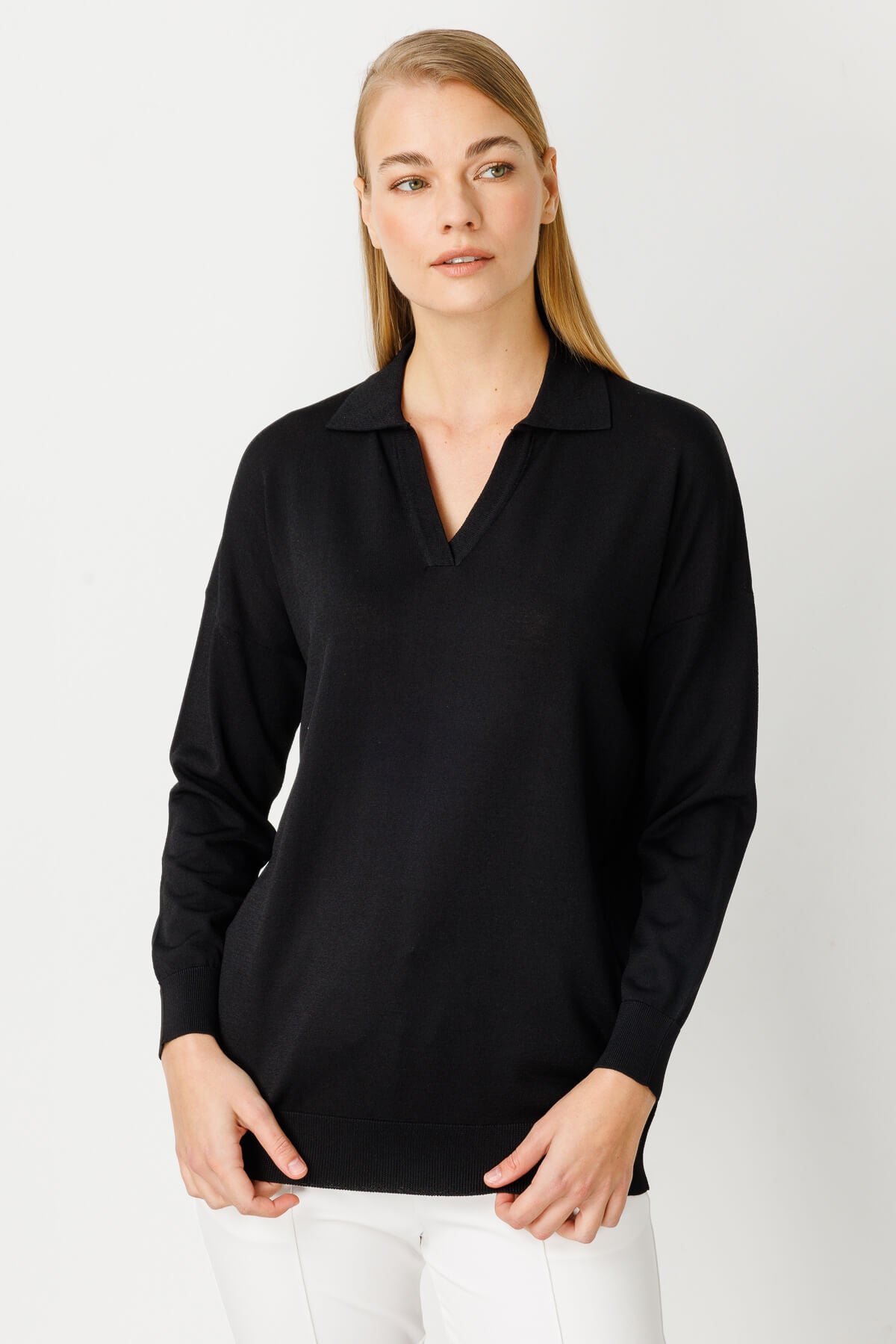 POLO BLOUSE ZWART