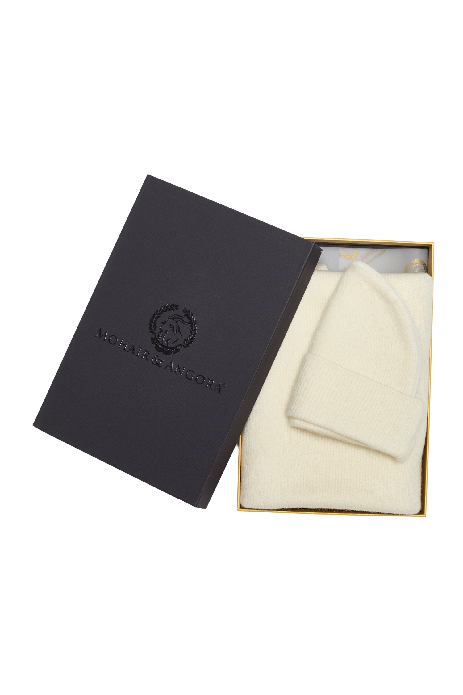 ARTEMIS BEANIE & SCARF WOOL SET ECRU-ECRU