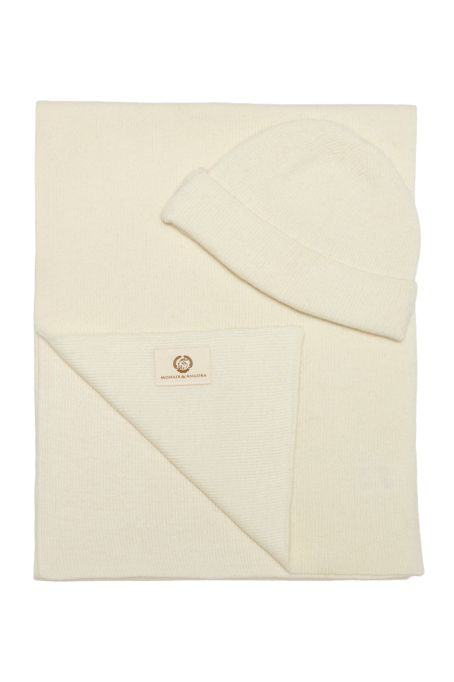 ARTEMIS HOED & SCHOLLENSET VAN WOL, KLEUR ECRU-ECRU