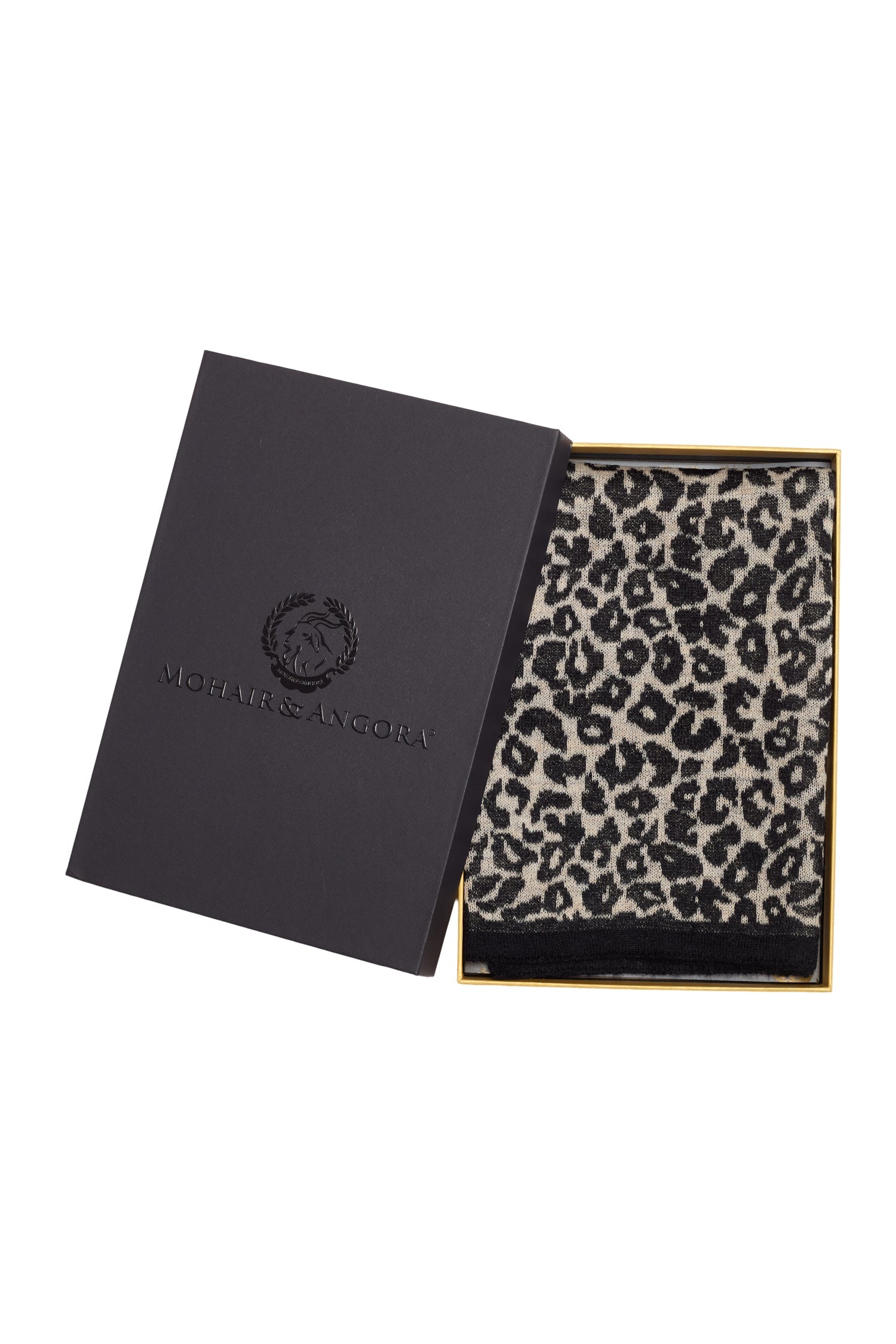 LEOPARD FOULARD BLACK-BEIGE