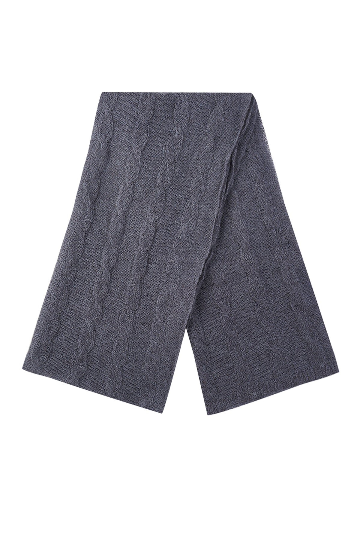 ARINNA SJAAL GRIJS-KABEL GEBREID