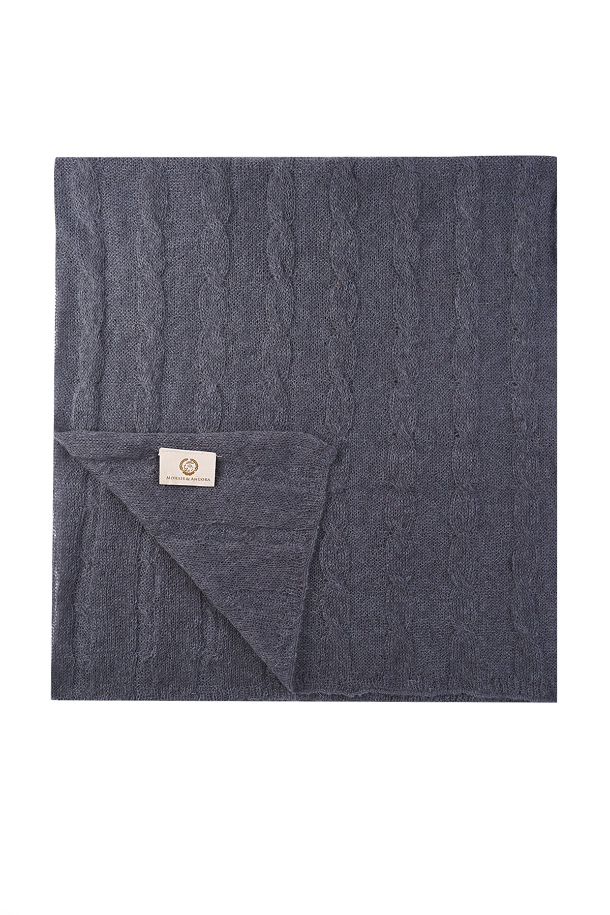 ARINNA SJAAL GRIJS-KABEL GEBREID