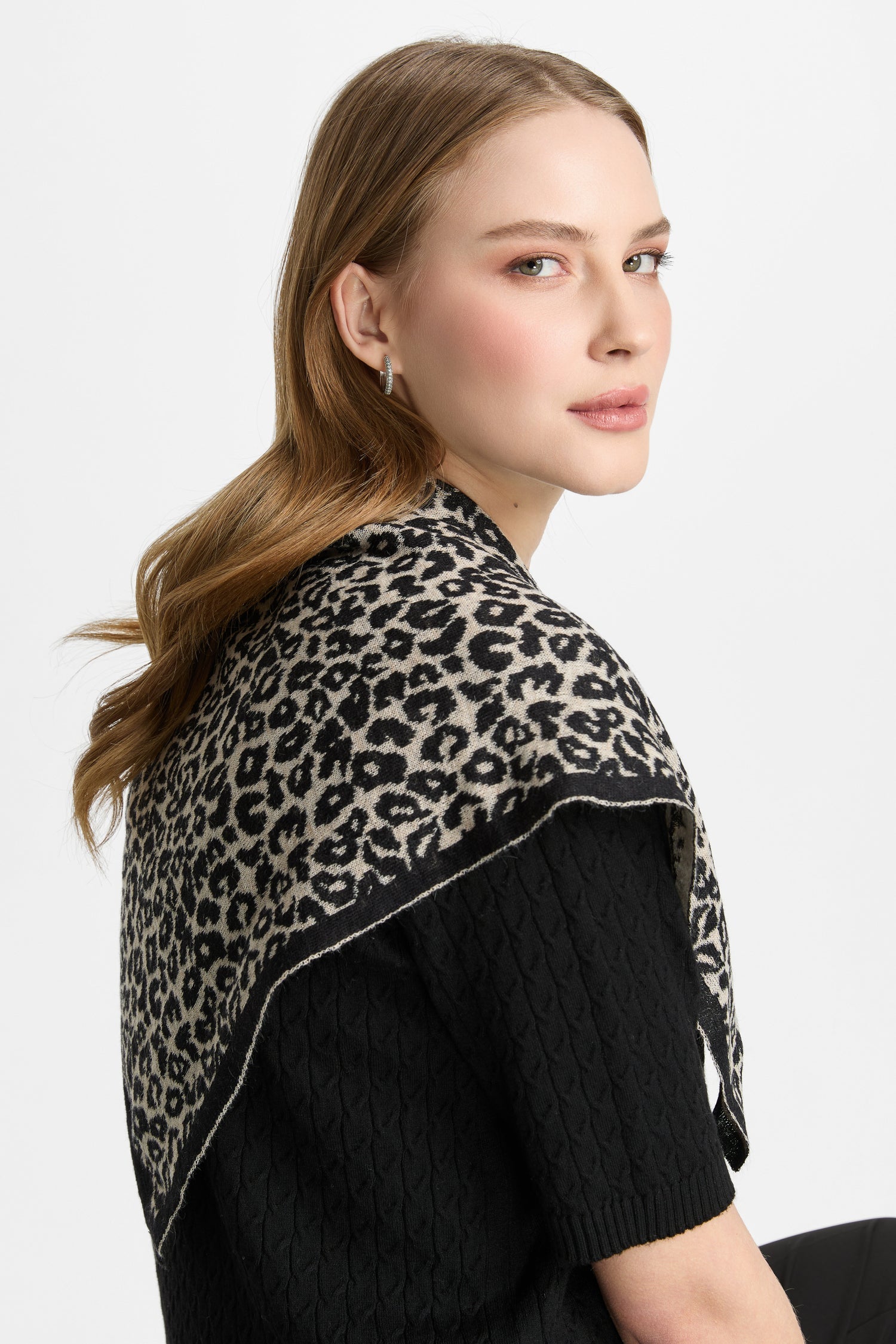 LEOPARD FOULARD BLACK-BEIGE