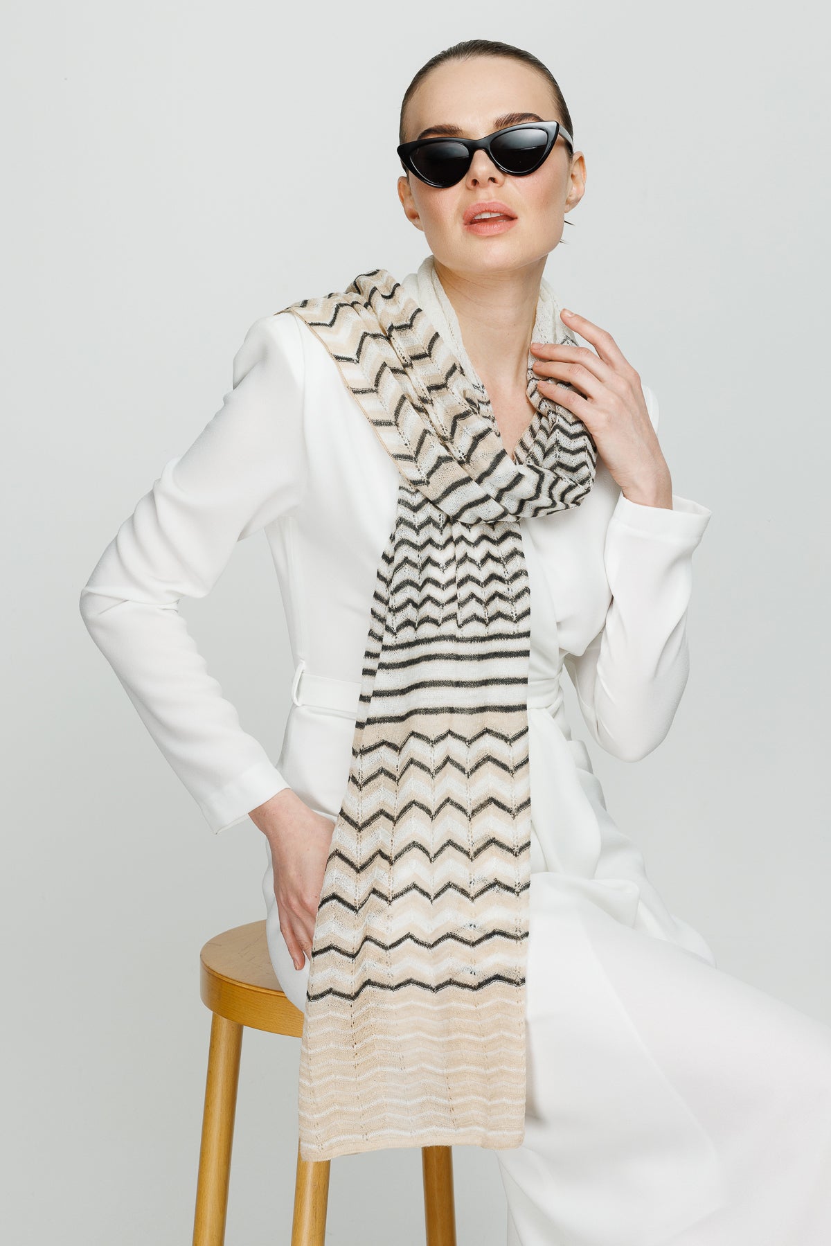 SİBELE ŞAL EKRU-BEJ-SİYAH