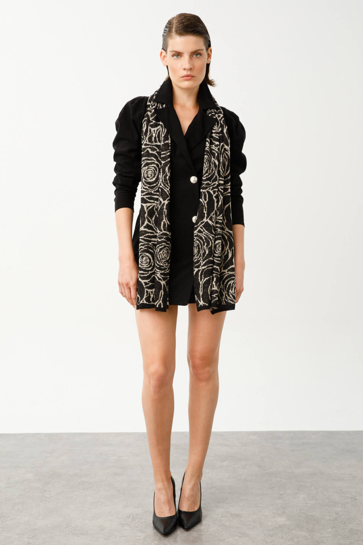 CAPPADOCIA SHAWL BLACK-BEIGE