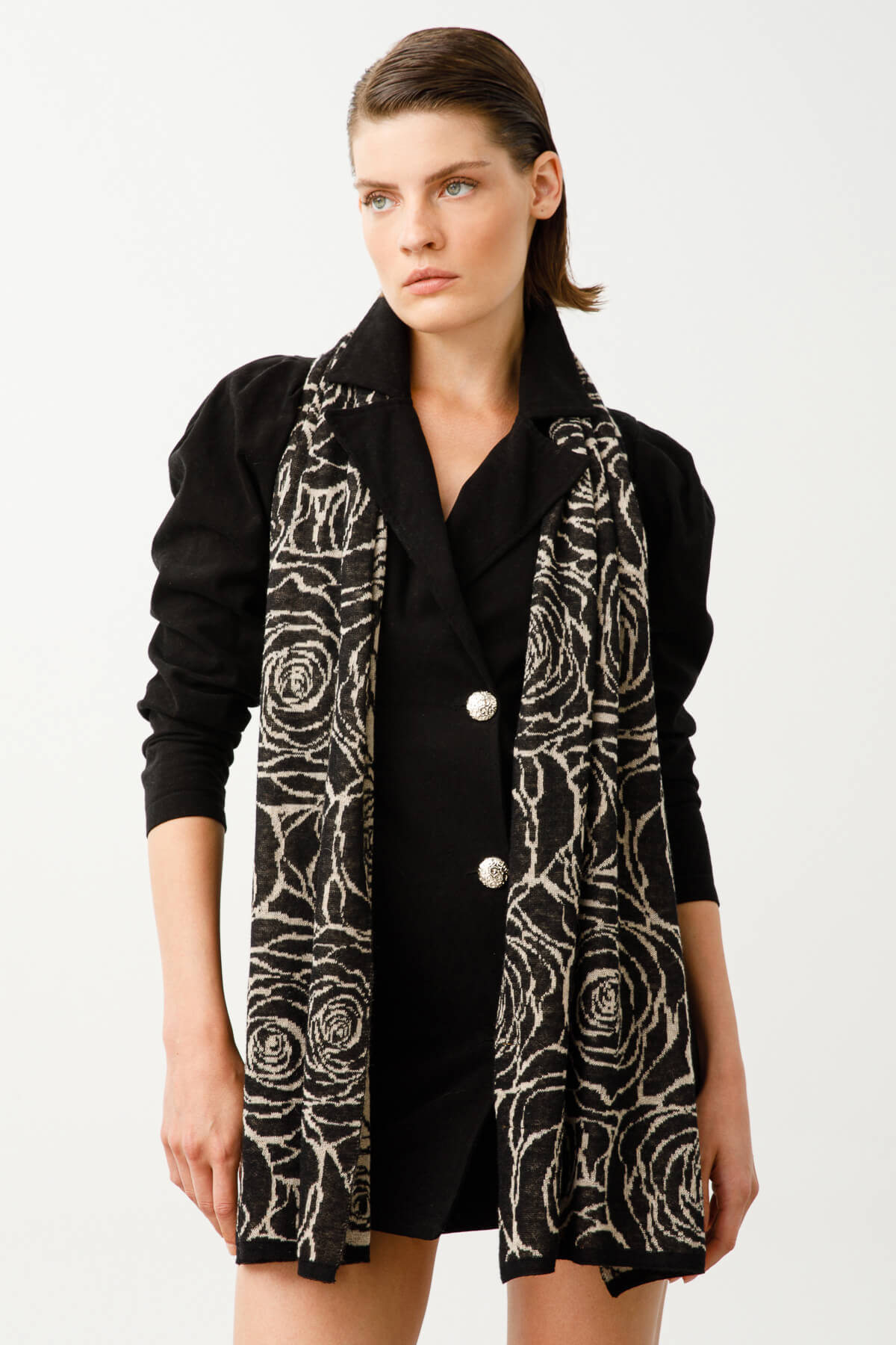 CAPPADOCIA SHAWL BLACK-BEIGE