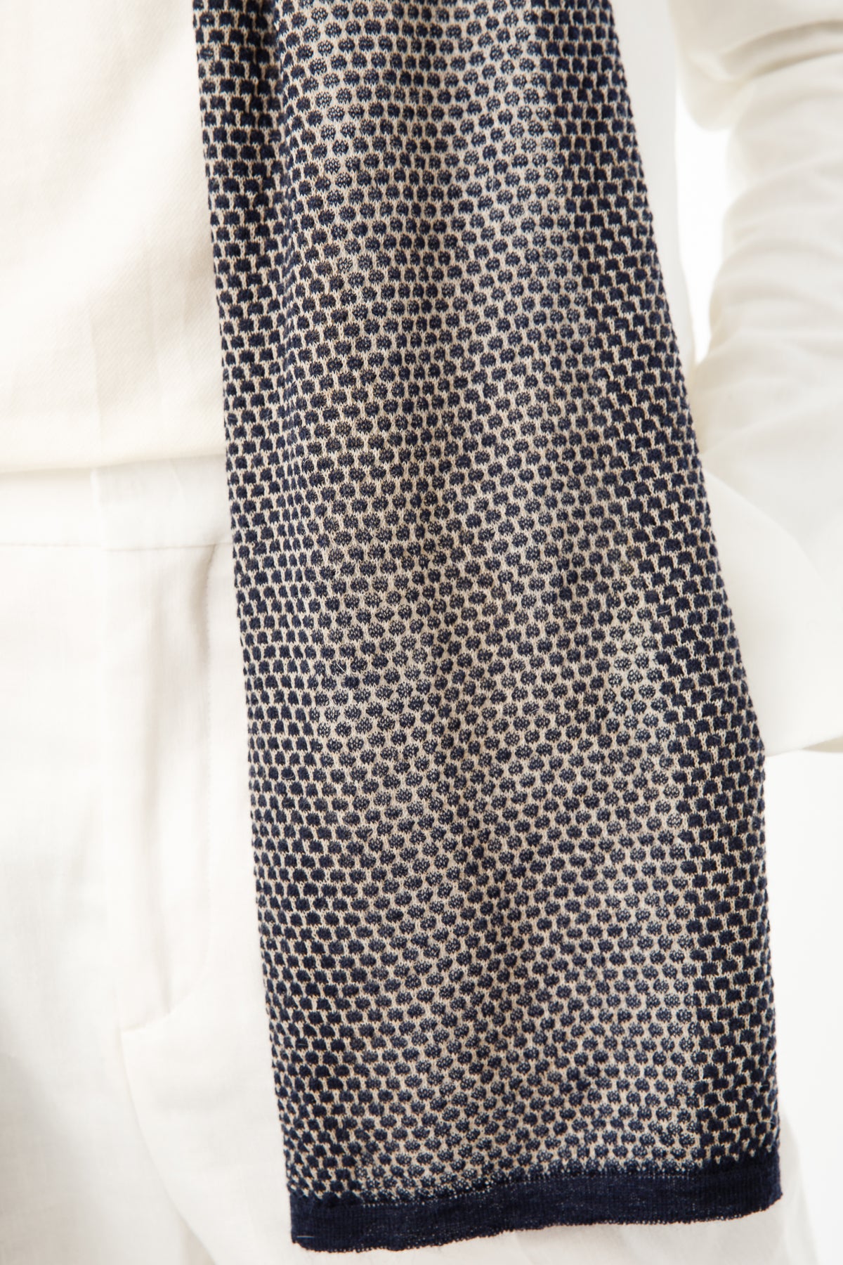 HEREN MIDAS SJAAL MARINEBLAUW-BEIGE