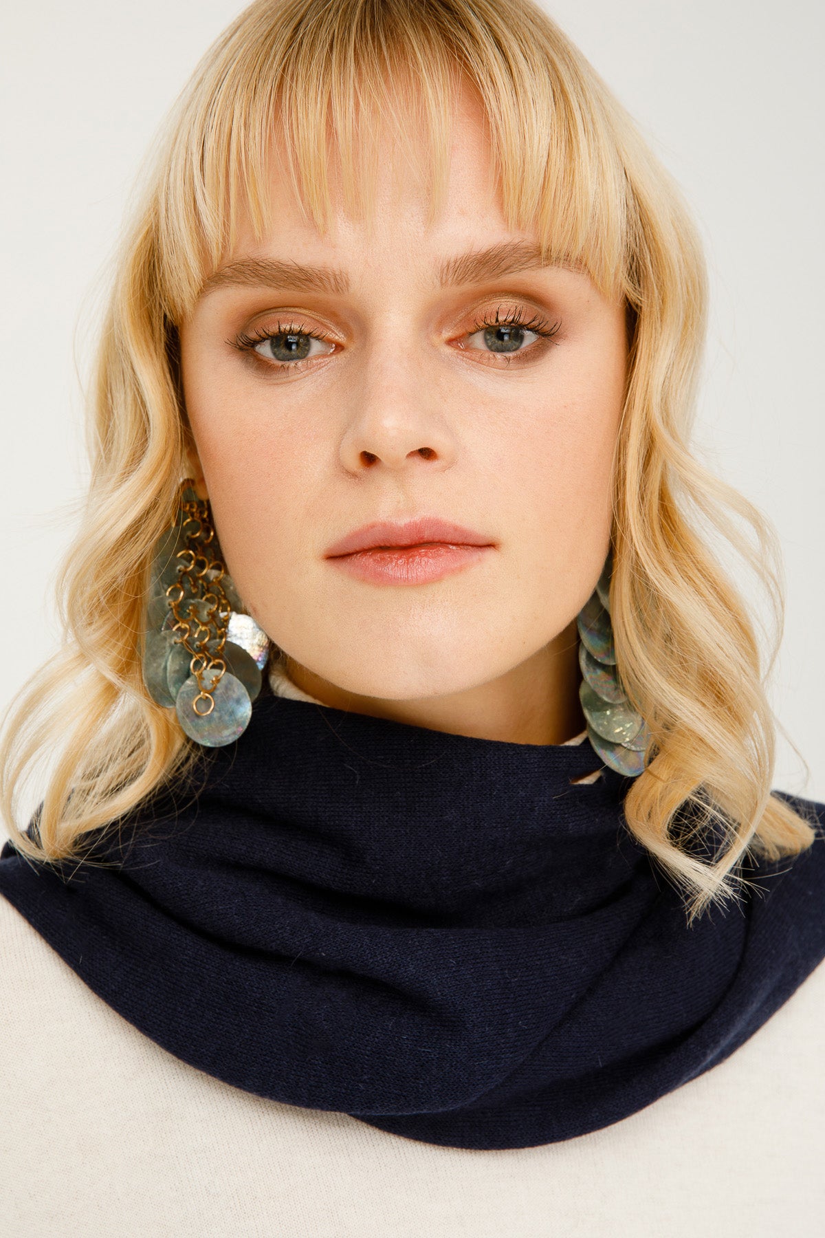 ANGORA SJAAL MARINEBLAUW