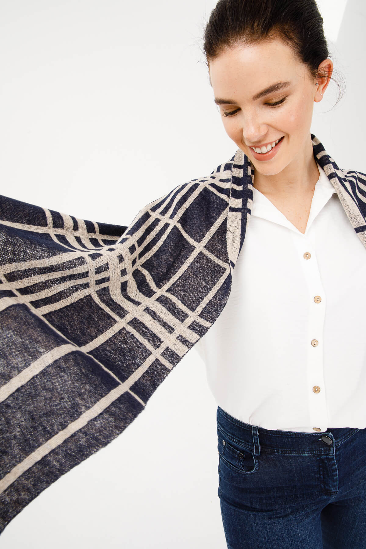 GALATIA SJAAL MARINEBLAUW-BEIGE