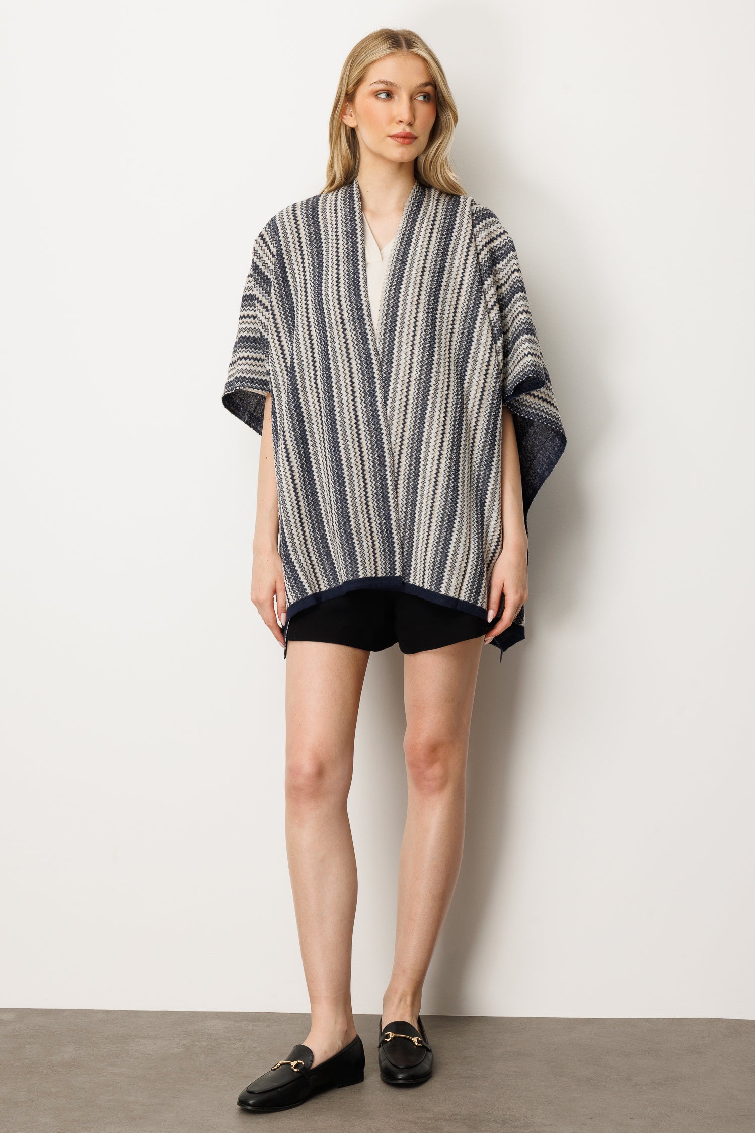 AMSTERDAM STOLE ECRU-BEIGE-NAVY