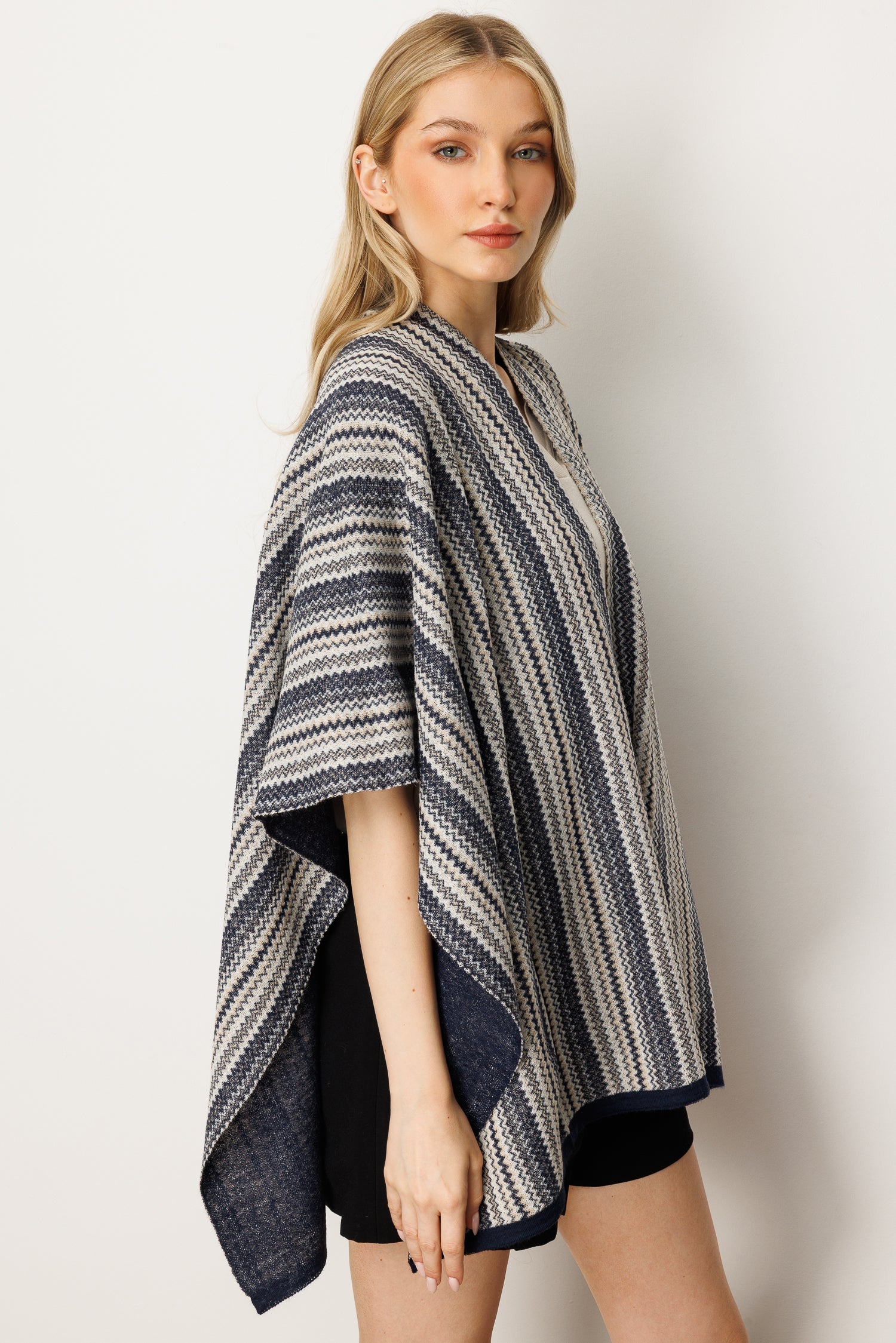 AMSTERDAM STOLE ECRU-BEIGE-NAVY