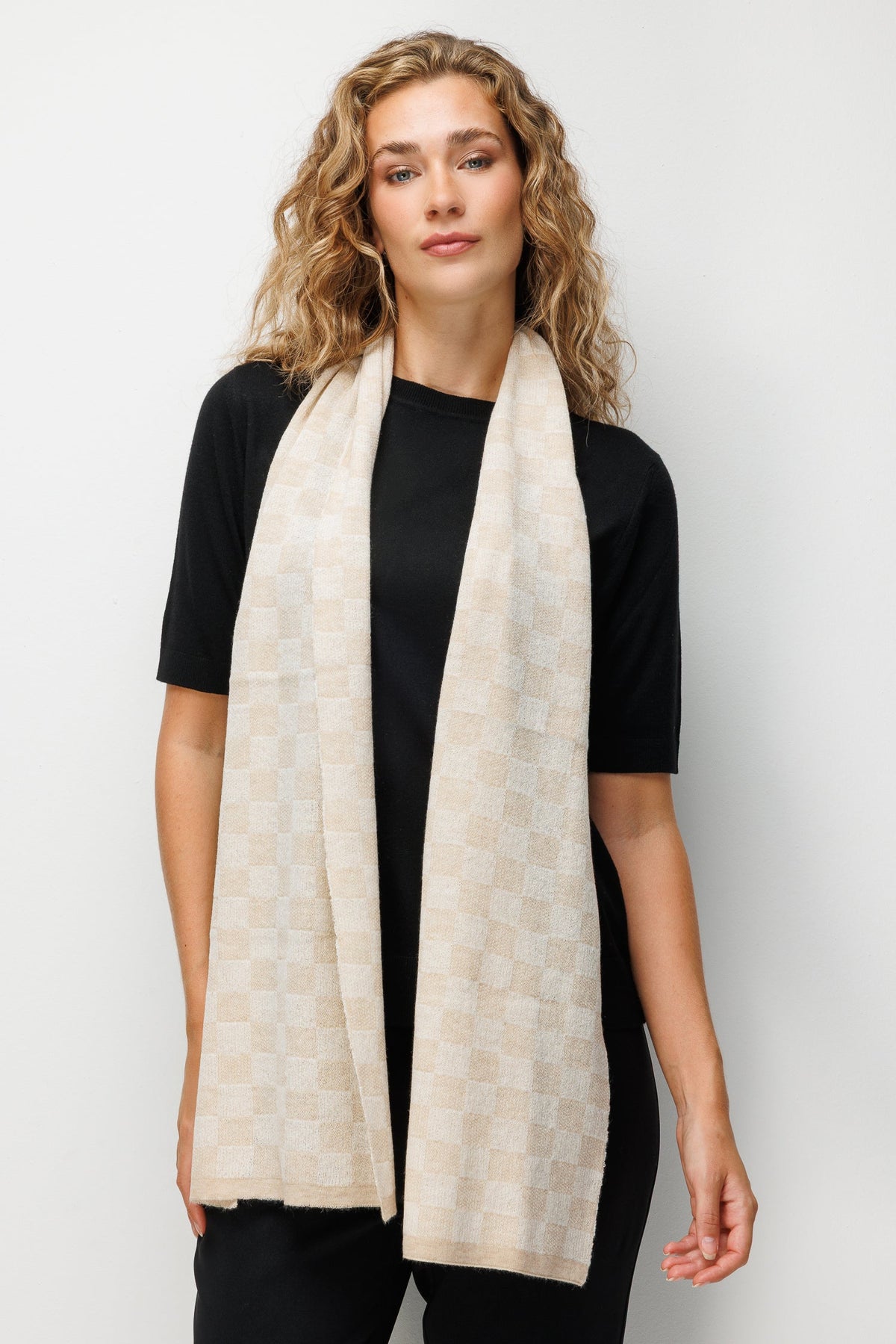 MOSAIC SHAWL ECRU-BEIGE
