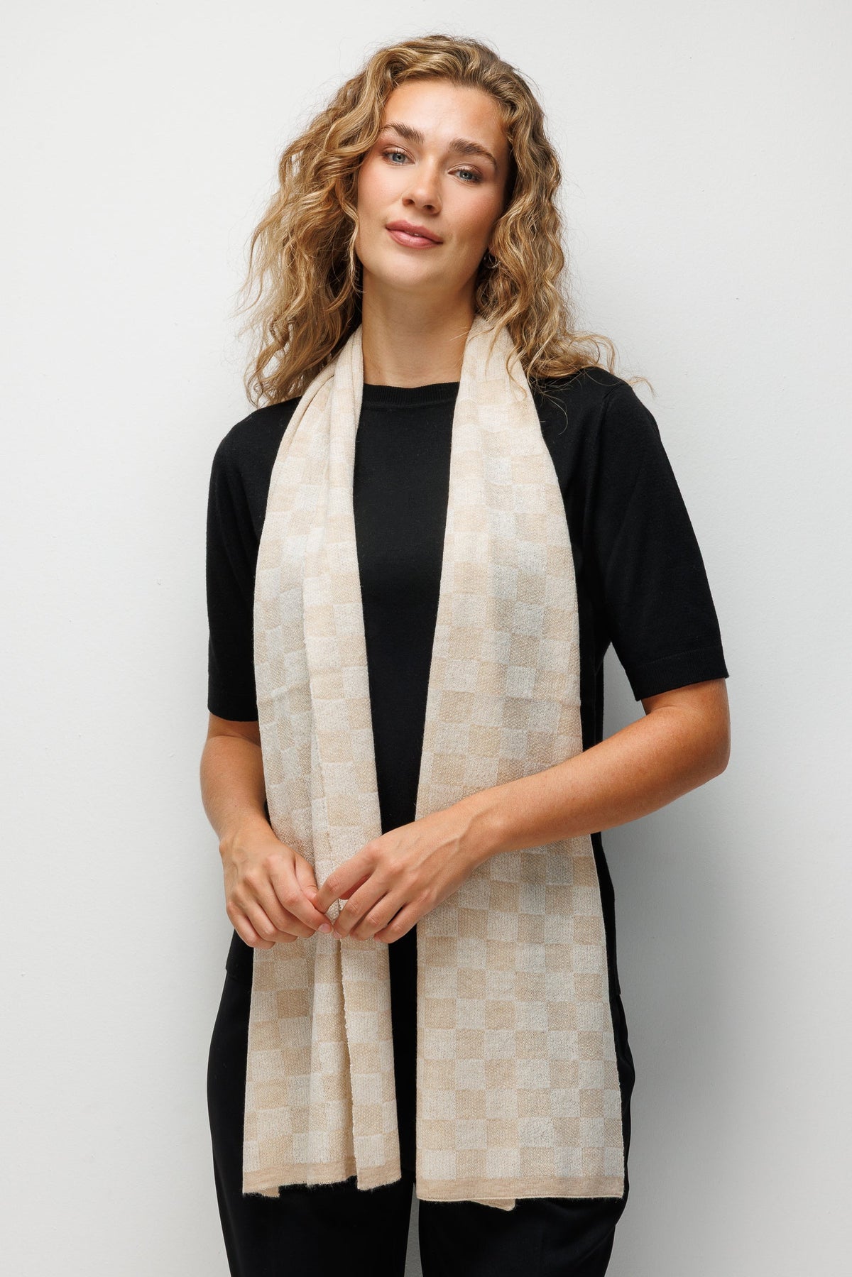 MOSAIC SHAWL ECRU-BEIGE