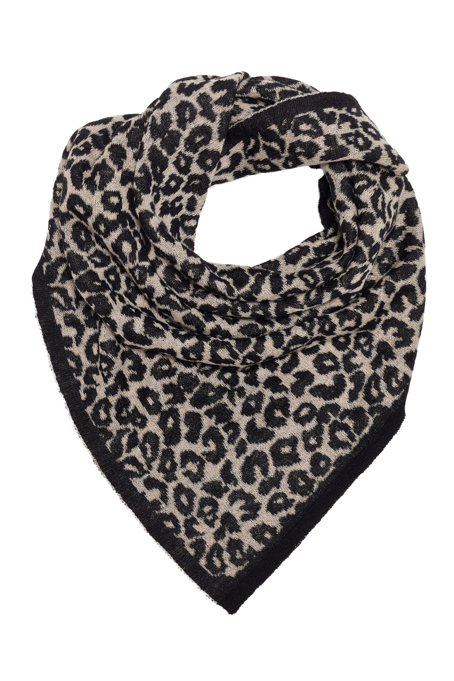 LEOPARD FOULARD BLACK-BEIGE