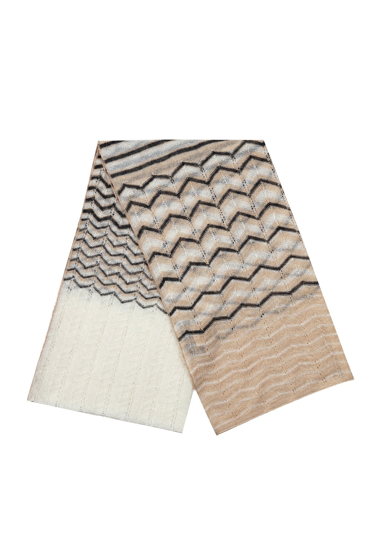 CYBELE SHAWL ECRU-BEIGE-BLACK