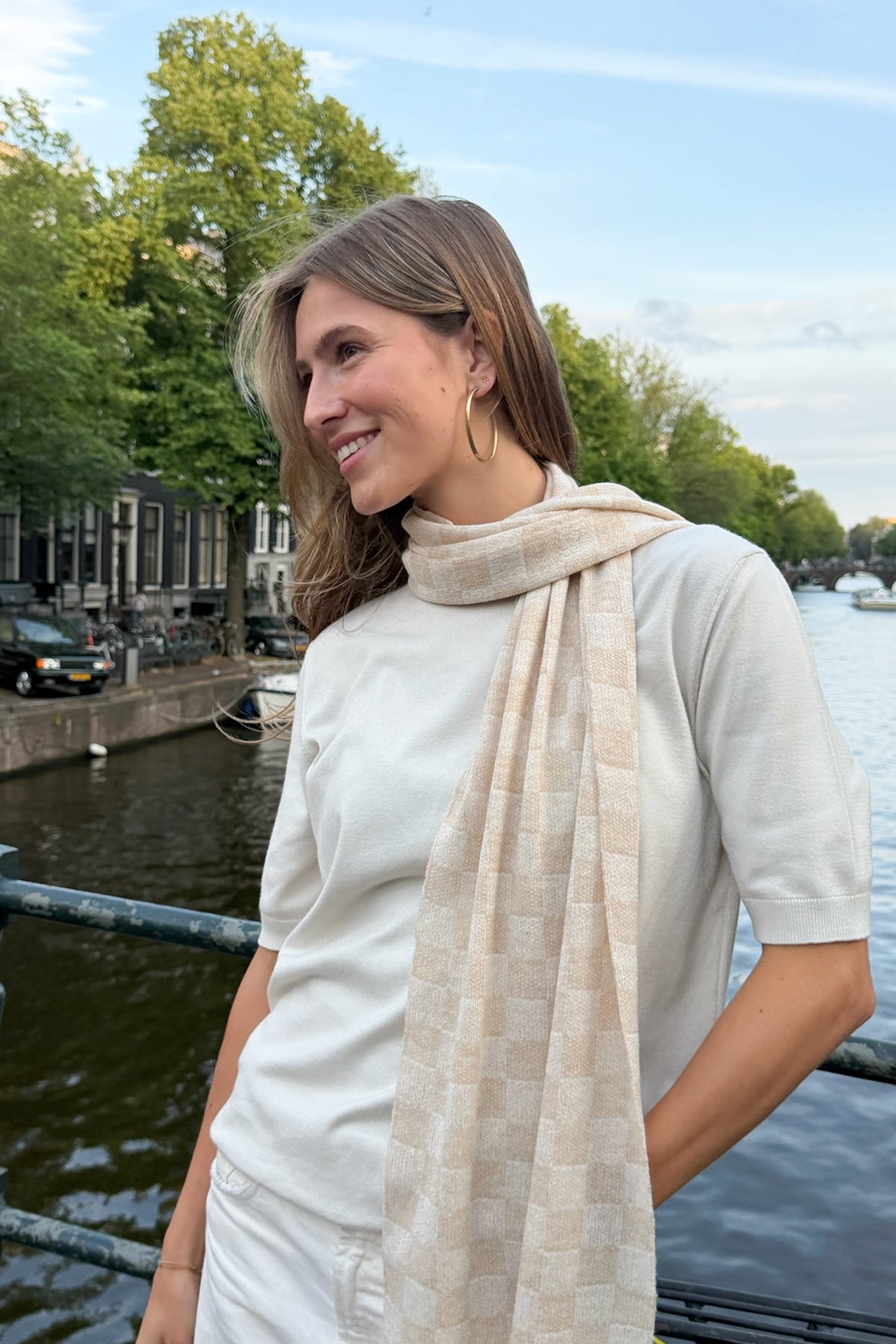 MOSAIC SHAWL ECRU-BEIGE