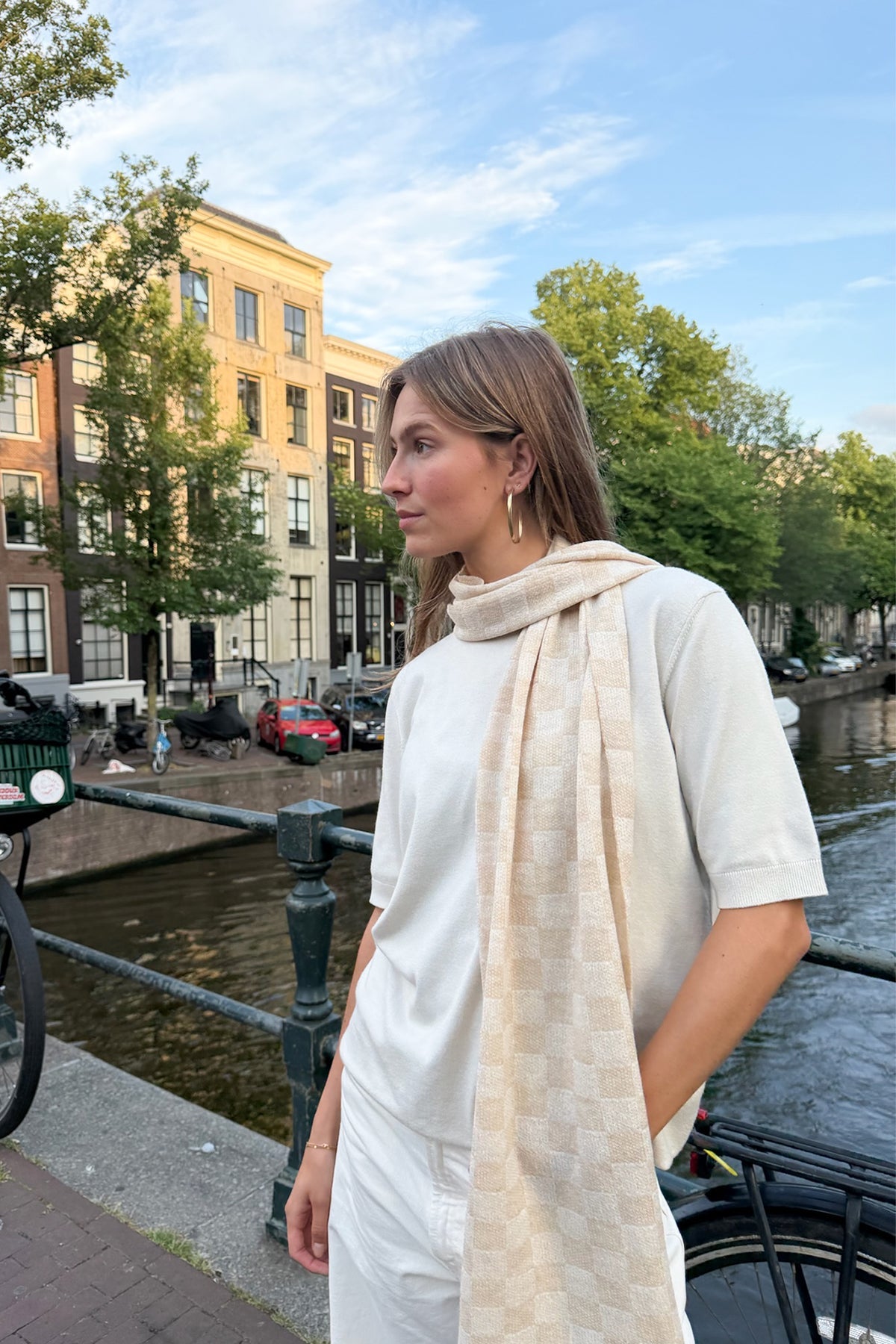 MOSAIC SHAWL ECRU-BEIGE