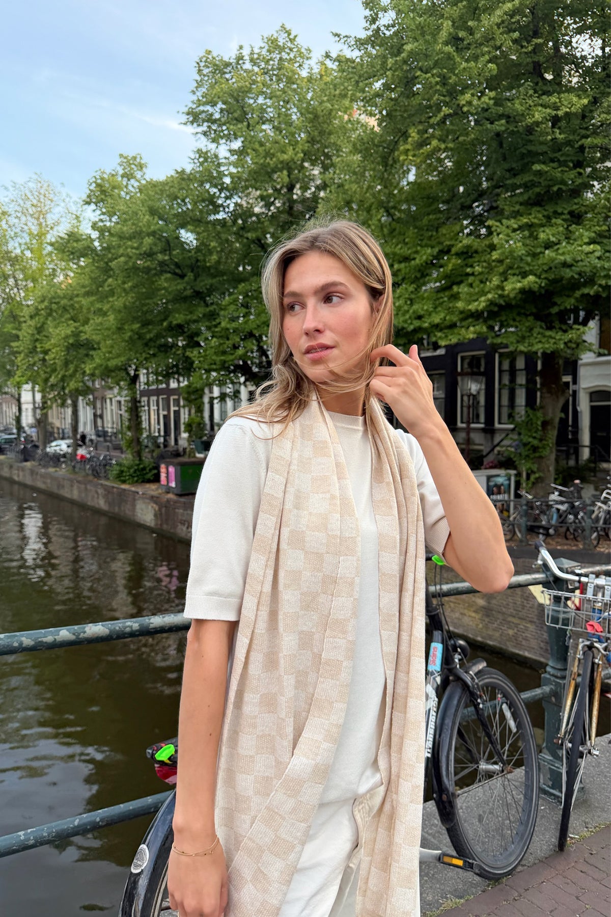 MOSAIC SHAWL ECRU-BEIGE