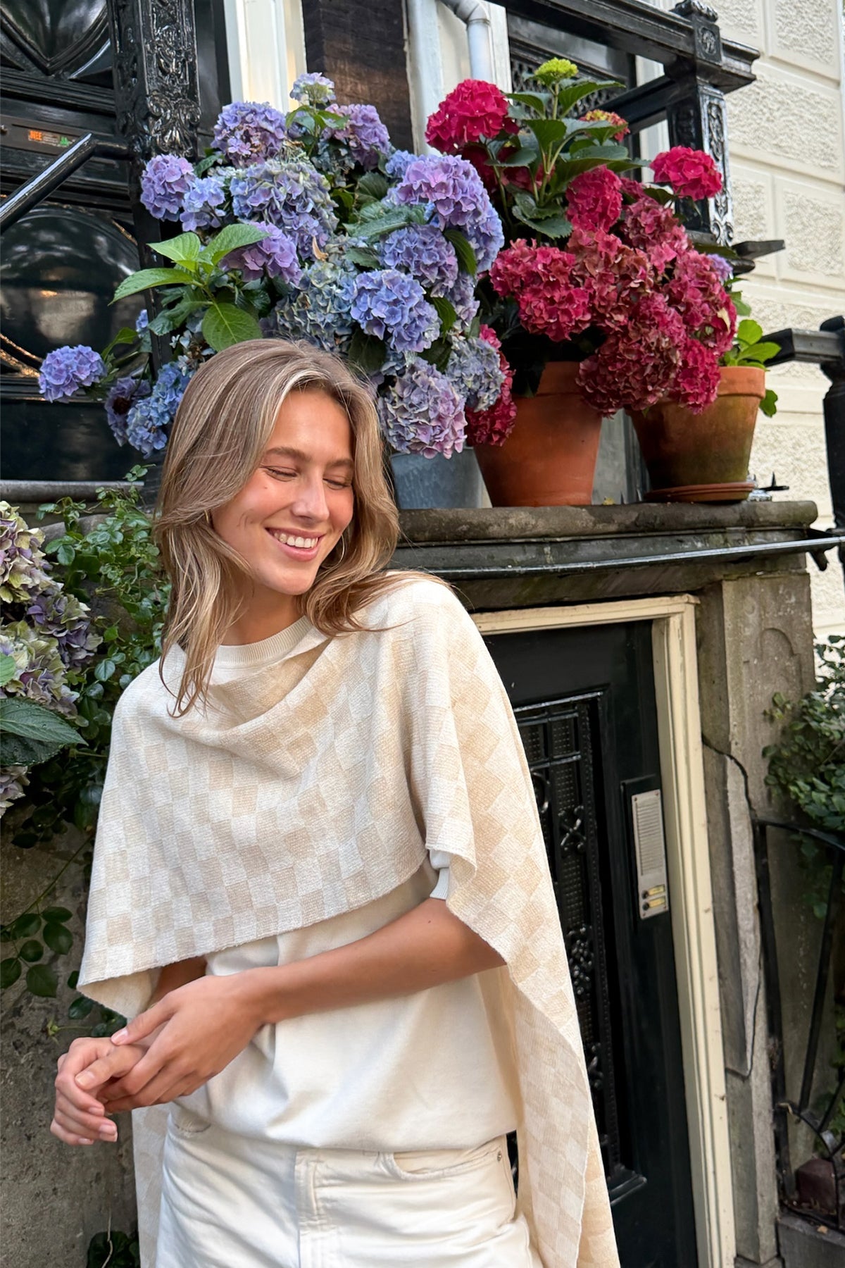MOSAIC SHAWL ECRU-BEIGE