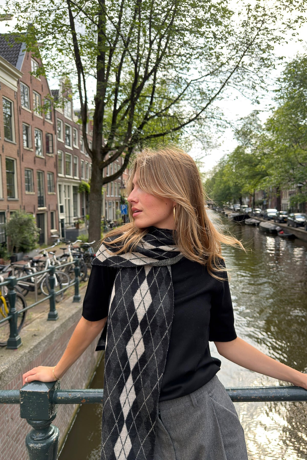 ARGYLE SHAWL ECRU-BEIGE
