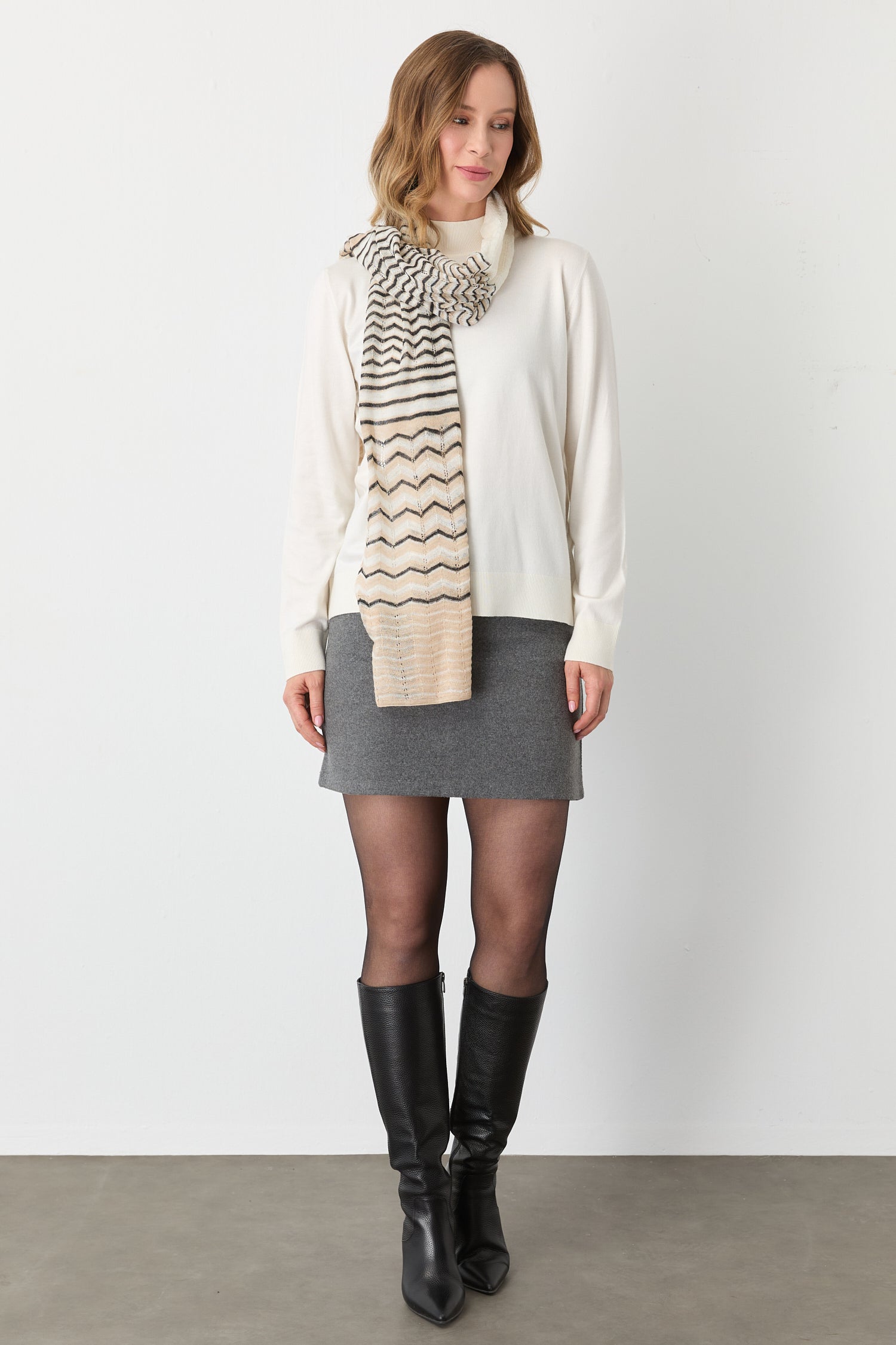 SİBELE ŞAL EKRU-BEJ-SİYAH